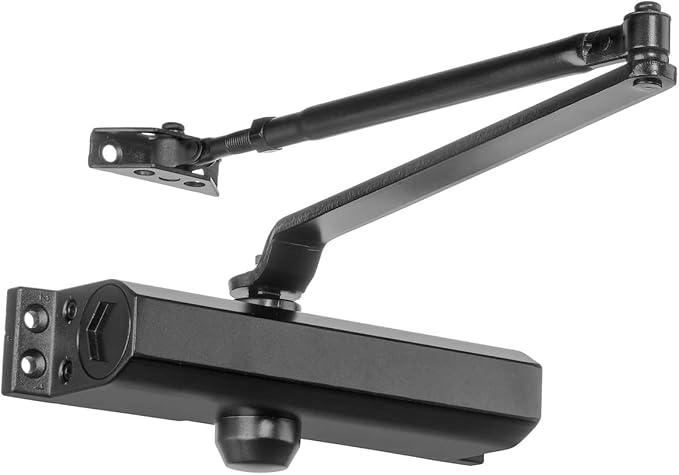 Dynasty Hardware Door Closer, Commercial Hydraulic Closer, Self-Closing, Spring Size 4, Surface Mount, Sprayed Duronotic Bronze, Series 4000