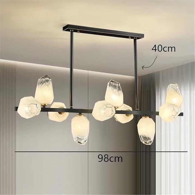 Pendant Lights Nordic Smart Home Decoration Pendant Light, Living Room Dining LED Indoor Lighting(Warm White,Blacks 10heads)