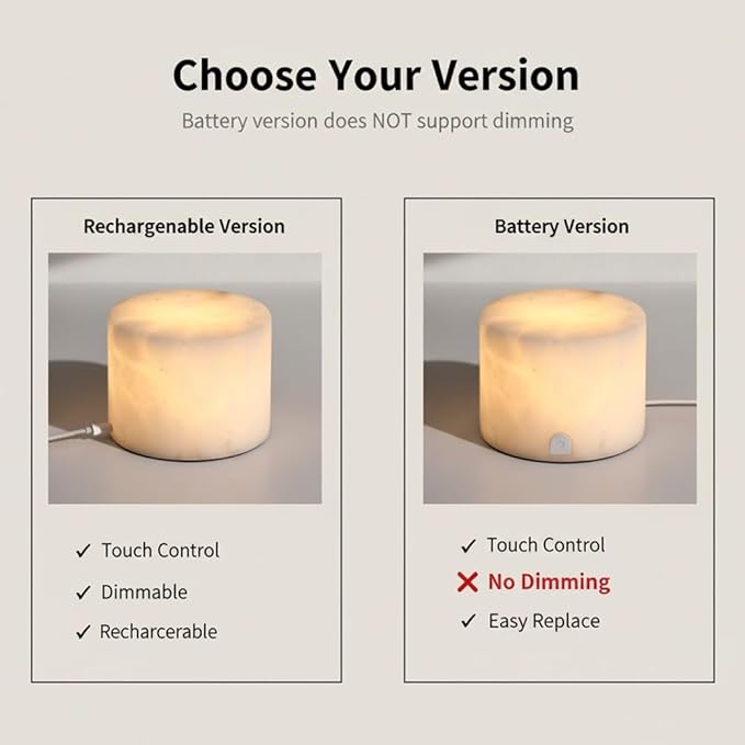 Marble Touch Light Onyx Marble Luxury Table Lamp Type-C Rechargeable Tap Bedside Night Lights Dimmable Eye-Caring Portable LED Ambient Lamp for Desk Nightstand Bedroom Tub Office Patio
