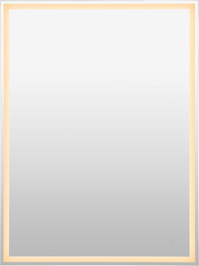 JONATHAN Y MIR100A-3648 Pax 36 in. W x 48 in. H Large Rectangular Frameless Antifog Front/Back-Lit Wall Bathroom Vanity Mirror with Smart Touch