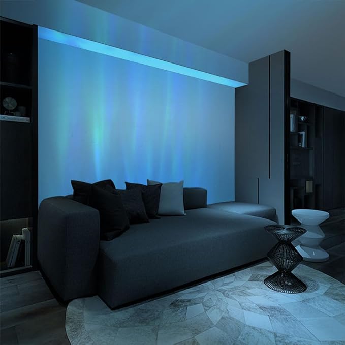 RGBW Ocean Wave Light 32.7'' Dynamic Wave Projector Lamp, APP & Remote Control Ambient Wave Wall Light, Led Waterfall with Music Sync, Aurora Visual for Living Room, Bedroom