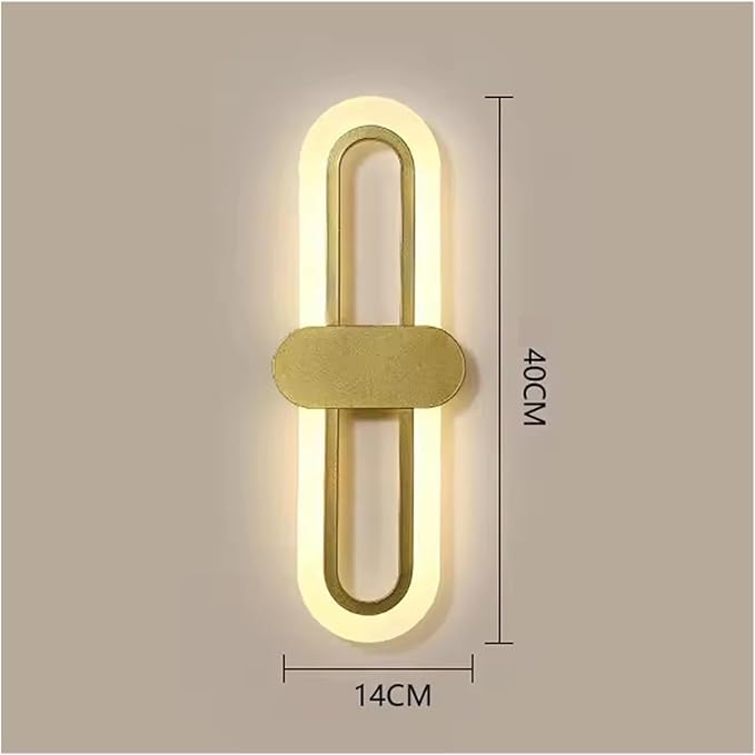 Modern Minimalist Living Room Background Wall Led Three-Color Light-Changing Wall Lamp Simple Aisle Balcony Lamp,Contemporary(Gold)