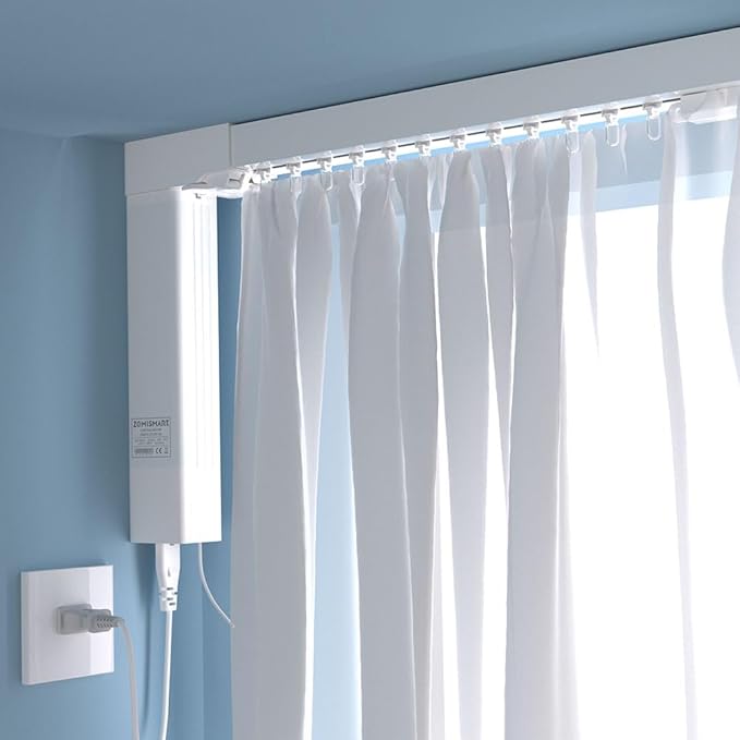 Motorized Curtain Rods with Remote | Matter-Certified WiFi Electric Curtains Compatible with Apple Home, Alexa, Google Assistant, SmartThings | Automatic Curtain Opener (3.1m (122inch))