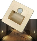 3W Motion Sensor Stair Lights 3000K Recessed LED Step Light Indoor Stair Step Wall Lamp Staircase Bedroom Decoration 1Pcs Gold