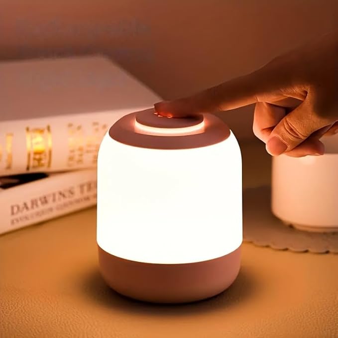Touch Control Night Light, 3 Brightness Adjustable LED Bedside Lamp, Portable Table Lamp, Best Gift for Men Women Teens Kids Children Sleeping Aid