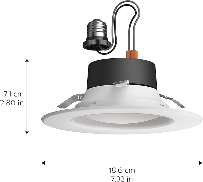 Philips Hue Smart Retrofit Recessed Lighting 4 inch - White Ambiance Warm-to-Cool White Light - 1 Pack - 850LM - Indoor - Control with Hue App - Works with Alexa, Google Assistant and Apple Homekit