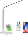 LED Desk Lamp, Eye-Caring Stepless Dimmable Office Table Lamp with USB Charging 4000mAh Battery, Foldable,Touch, 30/60minsTimer,5 Lighting Modes with 5 Brightness Levels