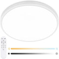 24 Inch Flush Mount Ceiling Light Fixture - 56W Dimmable LED Ceiling Light with Remote, 5600lm, 3000K/4500K/6000K Adjustable LED Kitchen Ceiling Lamp for Bedroom, White