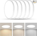 Led Flush Mount Ceiling Light,9 Inch 18w 1860lm,3000k/4000k/6000k 3CCT Selectable, Round Modern Flat Panel Super Slim Led Ceiling Light,for Living Dining Kitchen Bedroom Room (6Pack-White)