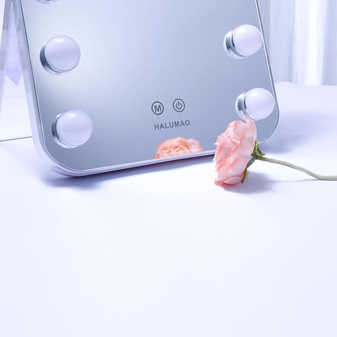 14.6" Vanity/Makeup Mirror with Lights, Hollywood Mirror with 11 Dimmable LED Bulbs,3 Color Modes,Touch Control