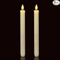 Homemory 2/3/6 Pack Flameless Taper Candles, No Remote, Realistic Flickering Battery Operated Candlesticks, Ivory LED Plastic Candle Safe for Weddings, Table Decor, Christmas, and Halloween(Set of 2)