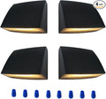 Low Voltage Landscape Lighting Deck LED Lights,Outdoor Stair Light Railing Fence Post Lights Cast Aluminum 5W 12-24V Weatherproof Black Finish 4 Packs