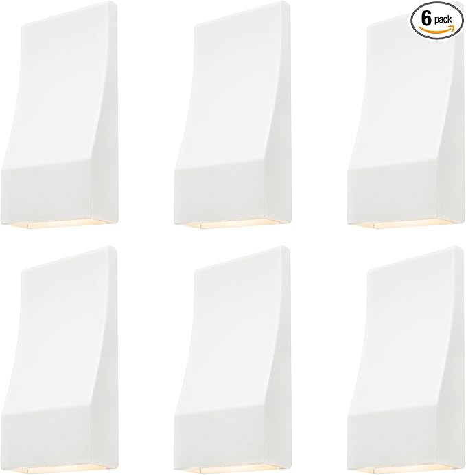 GKOLED Low Voltage LED Wedge Deck Rail Light, Landscape Railing Post Fence Accent Lighting, 12V AC/DC 2W 2700K Integrated LED Chips, Die-cast Aluminum, Powder Coated Finish, IP65 Rated, White, 6-Pack
