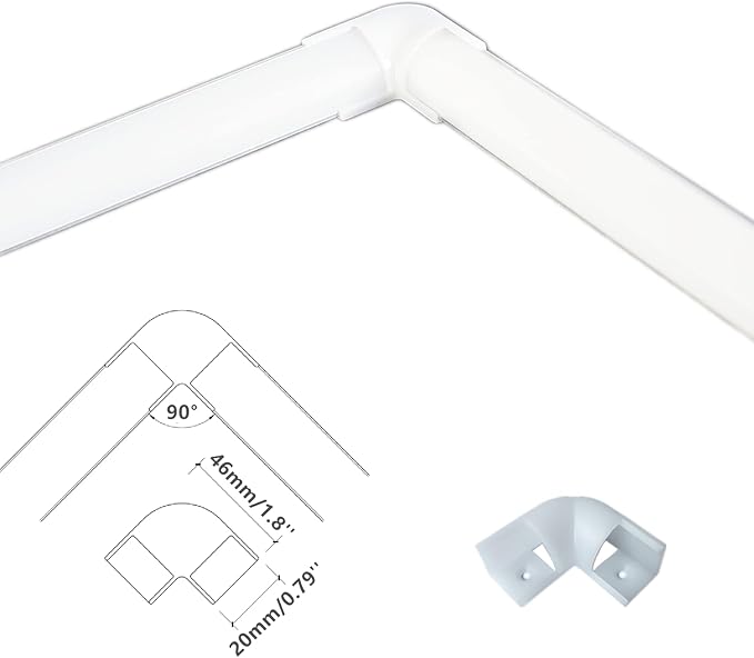 10-Pack 3.3FT 1Meter V Shape LED Strip Aluminum Channel Diffuser System, Extruded Alu Track Milky Cover with Corner Connector and Mounting Kit,Easy Cut and Installed Curved Lens Profile