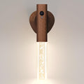 Motion Sensor Night Light Indoor, Rechargeable Night Light Wall Sconce Wood Set of 1, Battery Powered Magnetic Wall Sconce Decor for Bedroom, Hallway, Bathroom, Stairway, Closet(Walnut Wood)
