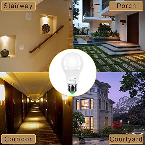LUXON Motion Sensor Light Bulb,9W Smart Bulb Radar Dusk to Dawn LED Light Bulbs,E26 Base Indoor Sensor Night Lights Soft White 2700K Outdoor Motion Sensor Bulb Auto On/Off 2 Pack