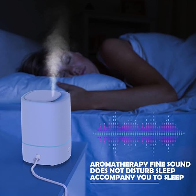 Essential Oil Diffusers for Home with USB Cord, 150ml Aroma Humidifier for Office, Water Shortage Protection, 7 Color LED Lights White Scent Mist Dorm Room Essentials Aromatherapy Ultrasonic