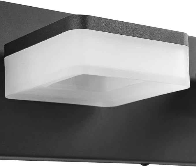 3 Colors Dimmable Black Vanity Light, LED Bathroom Light Fixtures over Mirror, Acrylic Stainless Steel Vanity Lighting Fixtures, 5 Light Bathroom Vanity Light,Adjustable 3000K/4000K/6000K,360° Rotate