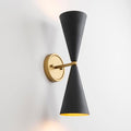 Modern Black Gold Wall Sconce, Vintage Double Heads Up and Down Sconces Wall Lighting, Indoor Hardwired Wall Lamp Fixture for Bathroom Bedroom Living Room Hallway
