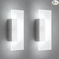 LMQNINE Modern LED Acrylic Wall Sconce White Light 6000K Hardwired Acrylic Wall Light Lighting for Bedroom Corridor Stairs Bathroom Indoor Lighting Fixture Lamps Home Room Decor (2-Pack)…