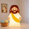 Little Jesus Night Light Mini Jesus Silicone Lamp Dimmable Nursery Nightlight for Kids Rechargeable Bedside Touch Lamp Perfect for Christmas, Easter and Baptism Gifts (Yellow)