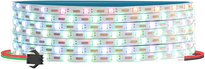 16.4FT WS2812B WS2812 3mm Ultra Narrow LED Strip,DC5V 100LEDs/m Individually Addressable Dream Color Flexible Smart Light Tape for Bedroom,Kitchen,Stage,TV Backlight(No Adapter or Controller)
