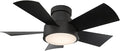 Vox Indoor and Outdoor 5-Blade 38in Smart Flush Mount Ceiling Fan in Matte Black with 2700K LED Light Kit and Remote Control works with Alexa and iOS or Android Modern Forms App