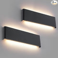 5 CCT (3000K-6500K) Adjustable Dimmable Wall Lamp 32W Modern Black LED vanity light Up and Down Wall Lighting 32.6 Inch Indoor Wall Sconce for Bedroom Staircase Hallway Dressing Table 2 Pack
