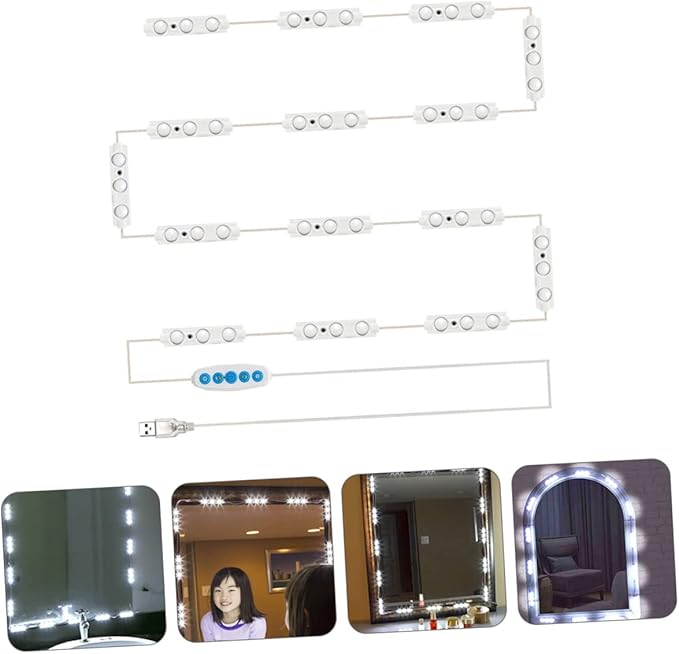 1set Led Vanity Mirror Lights Adjustable Brightness USB Powered Makeup Lights for Mirrors Installation Professional Lighting for Makeup Application