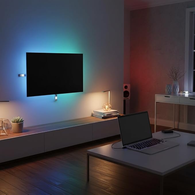 Marhynchus 5Pcs Super Mini USB Light Thin Ultra Slim Multi Color Changing 7 Colors RGB Night 4 LED TV Backlight Kit nightlight Model kit mini led Color Changing Lights