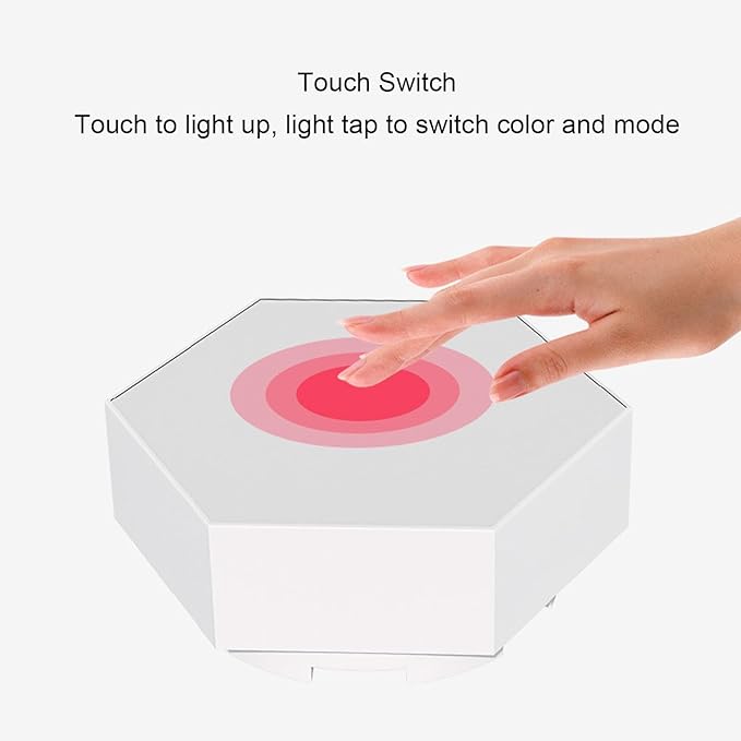 Jectse Hexagon Lights, Smart LED Wall Lights Touch Control Hexagon Light Panels with USB Cable, Hexagon LED Lights Gaming Lights for Home Decor (3 Colors)