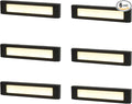 Low Voltage LED Step Lights (6.5×0.67×1.44 in) - 1.2W Die-Cast Aluminum Stair Lighting with Patent Connector, Wet Location Safe Outdoor Steps 6-Pack