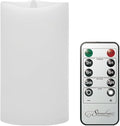 Stonebriar 6 Count White Real Wax 3x6 Flameless LED Pillar Candles with Remote and Timer