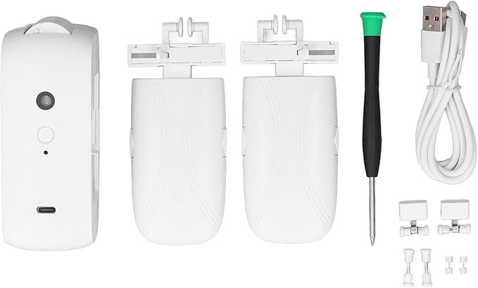 Focket Automatic Curtain Opener, Quiet Motor 25dB App Remote Control Smart Curtain Opener Wireless with Easy Installation for U Shaped I Shaped Rail Bedroom Living Room