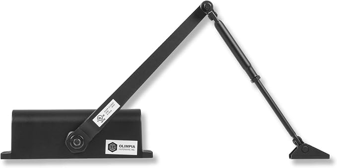 Alupac Automatic Door Closer #963 for Comercial or Residencial UL Listed, Heavy-Duty for Commercial & Residential Doors (88–143 lbs) | Adjustable Closing Speed, Non-Handed, Easy Installation (Black)