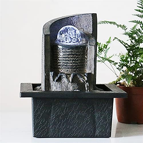 OUMIFA LED Tabletop Fountain – Relaxing Desktop Waterfall Ornament for Living Room, Zen Meditation Decor, Feng Shui Waterscape, Soothing Relaxation (Color: B)