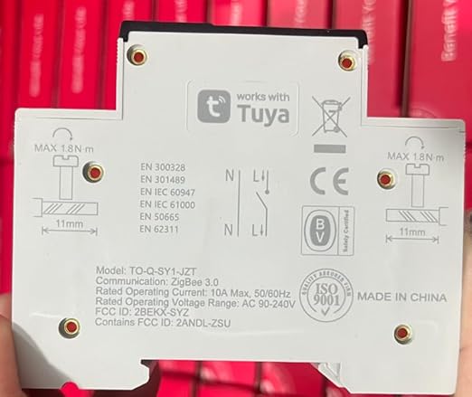 ZigBee DIY Smart Switch 10A| DIN Rail Switch| 1P+N 90-240VAC| Real-time Power Monitoring| Remote Control and Set Timer for Home Automation| Support Tuya/Smart Life| Voice Control| FCC Certified