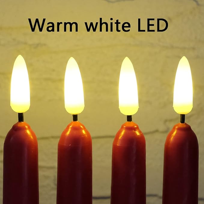 NONNO & ZGF 10 Red Flameless 11'' Wax Coverd Taper Candles with 2 Remote,Use 2-AA Battery(not Included) Runs 200 Hours, LED Battery Operated Candle for Candlesticks, Wedding, Patry, Hotel