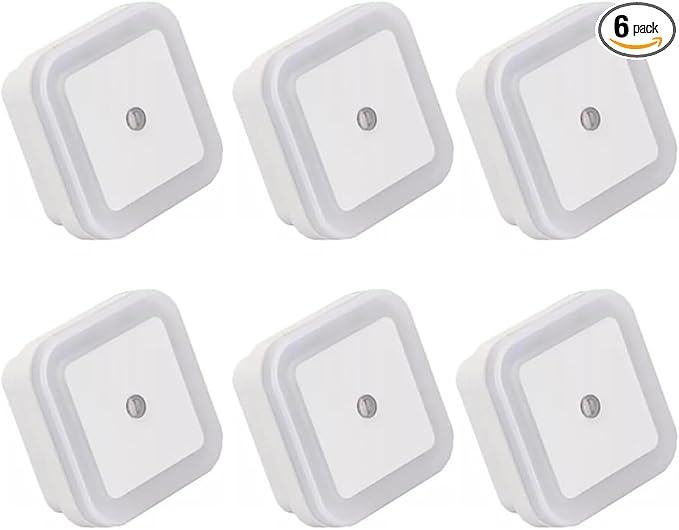 DeepCrush 6 Pack LED Night Light with Smart Sensor Dusk to Dawn Sensor, Daylight White, 0.5W Plug-in，Night Lights Plug into Wall，Lights for Bathroom,Hallway,Bedroom, Kids Room, Kitchen, Stairway