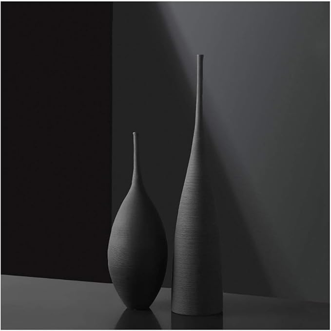 White Black Ceramic Vase Set, Modern Minimalist Ornaments Living Room Home Decor Decoration,Set 4(D+E)