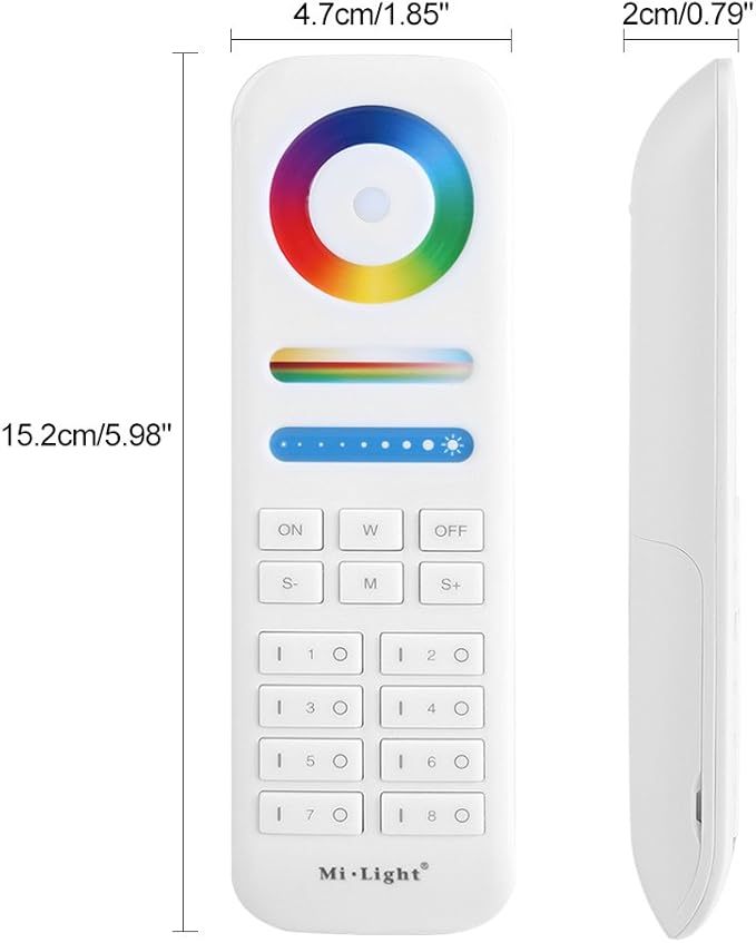 LED Bulbs light 2.4G 8-Zone Remote Controller for RGB+CCT LED Bulbs Strip Lights