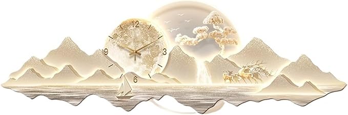 Light Luxury Clock Wall Aesthetic Creative Led Wall Watch Nordic Living Room Home Decoration(E,210x70cm)