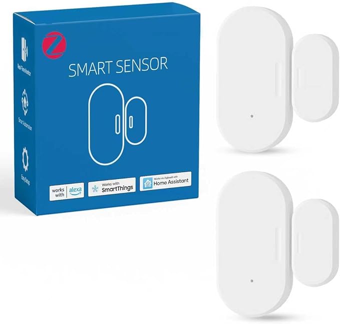 2 Pack Zigbee Door Sensor, Mini Smart Contact Sensors for Doors, Home Automation, Compatible with SmartThings, Alexa, Home Assistant, Hubitat, Aeotec and Homey (Zigbee Hub Required)