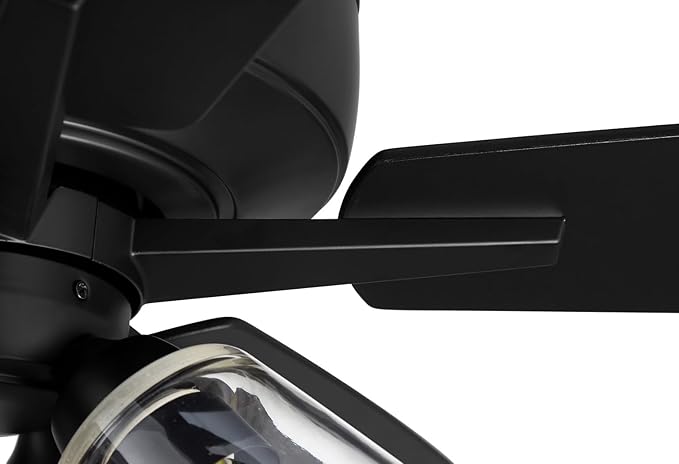 Craftmade S104FB5-60FBGW Super Pro 60" Ceiling Fan with LED Lights & Pull Chain, 5 Reversible Flat Black/Greywood MDF Blades, Flat Black