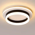 Round Modern LED Flush Mount Ceiling Lamp, 24W LED Light Fixture, Black Small Hallway Ceiling Light for Dining Room, Bedroom, Kitchen, Bathroom, Entryway Lighting (Warm White, 3000K)