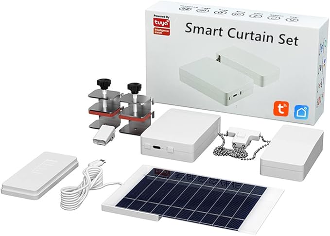 Nexete Smart Curtain Motor Robot, Automatic Curtain Open Timer, Wireless Remote & Smart Life App Control, Add Gateway to Make it Compatible with Alexa, Google Home (Smart Curtain kit)