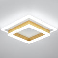 32W Flush Mount Modern LED Ceiling Lights, Gold Small Hallway Ceiling Light, Cool White 6000K Acrylic LED Ceiling Light Fixtures, Close to Ceiling Lights for Bedroom Dining Room Kitchen Bathroom