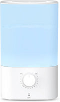ZAFRO 3.2L Cool Mist Humidifier for Bedroom, 7 Color LED Night Light, Top Fill Design & Multiple Mist Levels, 24 dB Quiet Ultrasonic Comfort Humidifiers, White, Konb Control