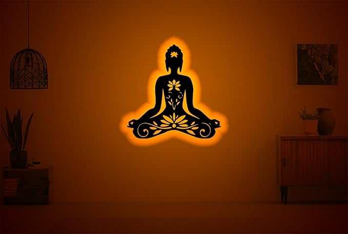 Lotus Symbol Relax Neon Sign, Mandala Yoga Room Night Light, Yoga Buddha Lotus Metal Wall Art Rgb Led Light Buddhist Namaste Sign Home Decor Buddhism Decoration Man Cave Housewarming Birthday Gift