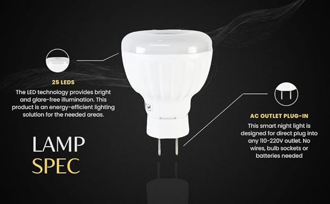 Bright Night Light LED Motion and Light Sensor AC Outlet Plug-in PIR Automatic Lamp Plug into Wall Dusk to Dawn 5W for Bedroom Garage Stairway Basement Hallway